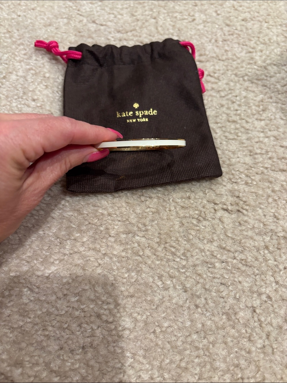 kate spade white and gold enamel slim bangle